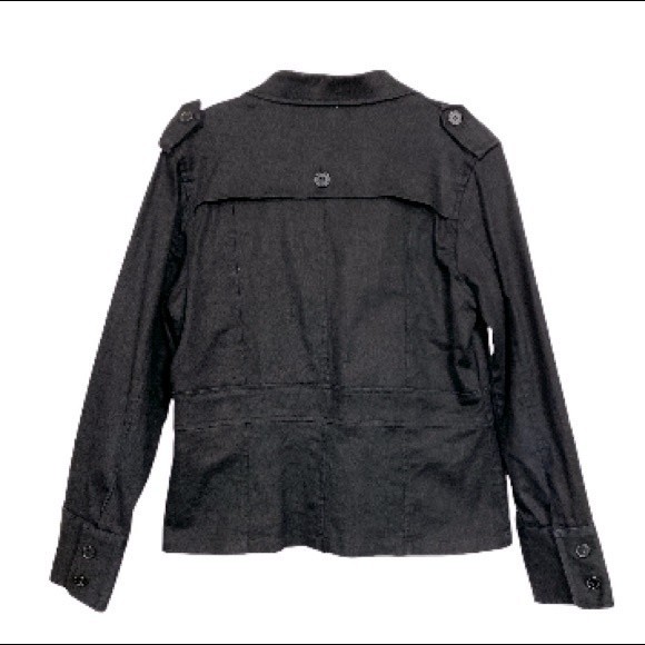 Vintage 90s Outer Edge Utility Jacket Black Twill 4 pocket button closure size L - Picture 12 of 16